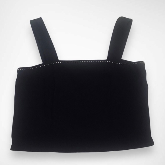 90’s Contrast Stitch Corpcore Work Formal Office Siren Minimalist Crop Tank Top - Picture 3 of 4